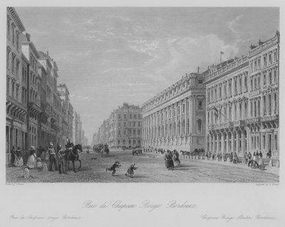 Rue du Chapeau Rouge, Bordeaux (Stich) von Thomas (after) Allom