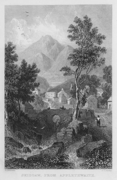 Skiddaw, von Applethwaite (Stich) von Thomas (after) Allom