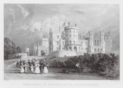 Südfront von Belvoir Castle, Leicestershire von Thomas (after) Allom