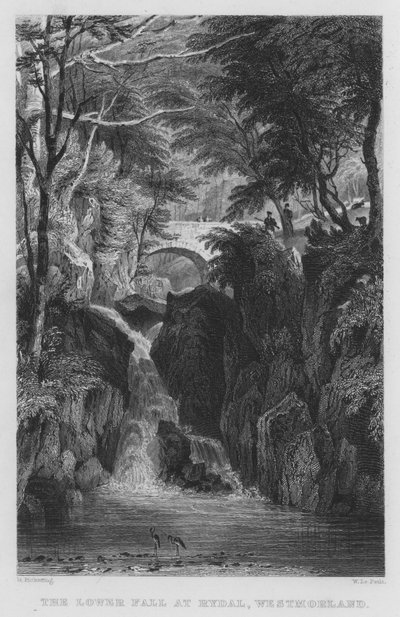 Der untere Fall bei Rydal, Westmorland von Thomas (after) Allom