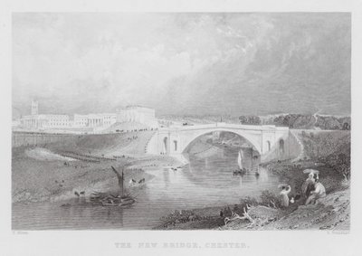 The New Bridge, Chester (Stich) von Thomas (after) Allom