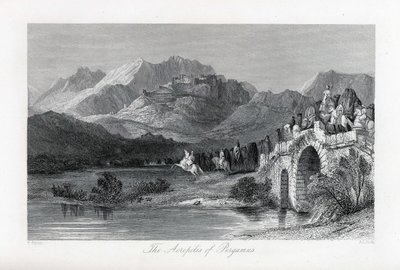 Die Akropolis von Pergamon, 1882 von Thomas Allom