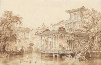 Das Haus eines chinesischen Kaufmanns in der Nähe von Kanton von Thomas Allom