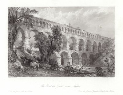 Der Pont du Gard, nahe Nîmes von Thomas Allom