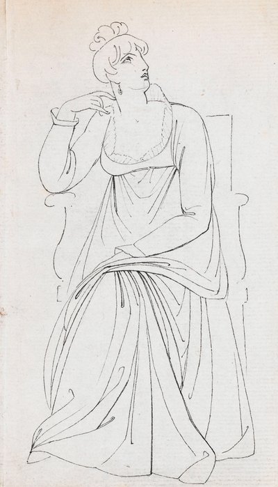 Eine sitzende Frau, möglicherweise Charlotte Nelson von Thomas Baxter