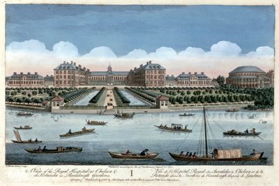 Ansicht des Royal Hospital in Chelsea und der Rotunde in den Ranelagh Gardens, London, 1751 von Thomas Bowles