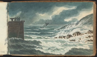 Album mit Landschafts- und Figurenstudien: Sturm auf See von Thomas Bradshaw
