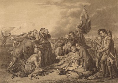 Der Tod von General Wolfe auf den Höhen von Abraham, Quebec, 13. September 1759, 1886 von Thomas Brown