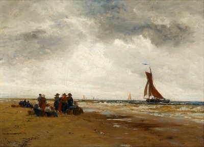 Warten auf die Rückkehr der Fischerboote, Holland von Thomas Bush Hardy