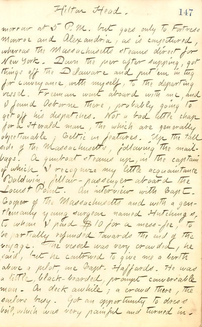 Thomas Butler Gunn Tagebücher - Band 20, Seite 161, 8. September 1862 von Thomas Butler Gunn