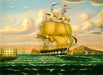 Postschiff passiert Castle Williams, New Yorker Hafen von Thomas Chambers