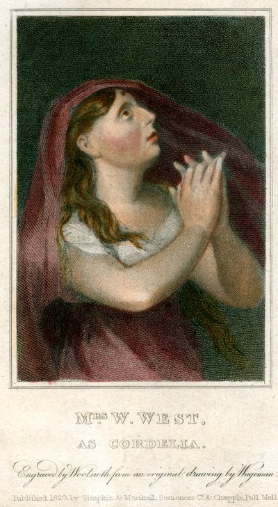 Mrs. W. West als Cordelia, 1820 von Thomas Charles Wageman