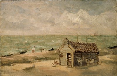 Eine Fischerhütte am Meer, frühes 19. Jahrhundert von Thomas Churchyard