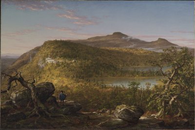 Ansicht der beiden Seen und des Mountain House, Catskill Mountains, Morgen von Thomas Cole