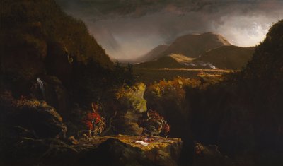 Landschaft mit Figuren: Eine Szene aus "Der letzte Mohikaner" von Thomas Cole