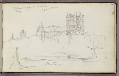 Westminster Abbey von Norden, St. James Park, ca. 1830 von Thomas Cole