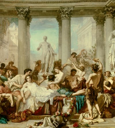 Detail von: Die Römer der Dekadenz, Gemälde von Thomas Couture (1815-1879) von Thomas Couture