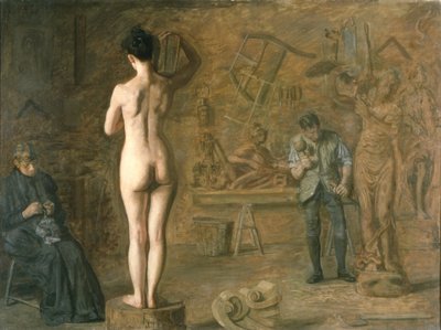 William Rush (1756-1833) schnitzt seine allegorische Figur des Schuylkill River von Thomas Cowperthwait Eakins