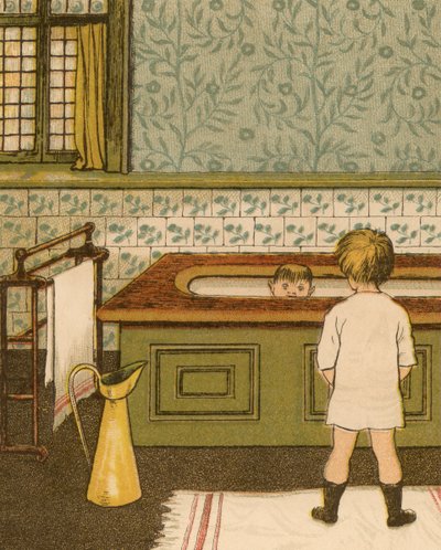 Heimleben: Kind nimmt ein Bad im Badezimmer von Thomas Crane