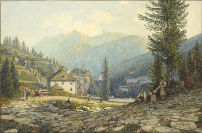 Ansicht der Residenz von Erzherzog Johann in den Gasteiner Thermen von Thomas Ender
