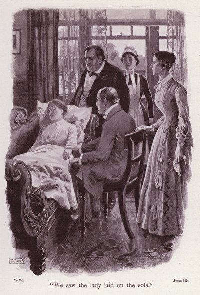 Illustration für Die Frau in Weiß von Wilkie Collins von Thomas Eyre Macklin