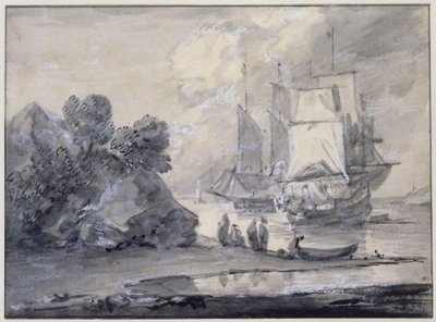 Küstenszene mit Figuren und Schiffen von Thomas Gainsborough