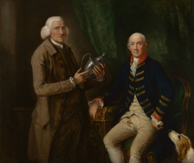 Porträt von William Anne Hollis, 4. Earl of Essex, der Thomas Clutterbuck aus Watford einen Pokal überreicht von Thomas Gainsborough