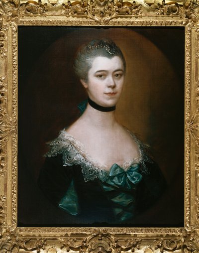Porträt der Gräfin von Sussex, Brustlänge, in einem blauen Kleid mit schwarzen Verzierungen von Thomas Gainsborough