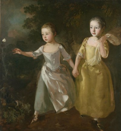 Die Töchter des Malers jagen einen Schmetterling von Thomas Gainsborough