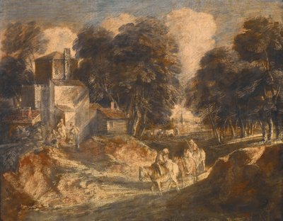 Waldlandschaft mit berittenen Bauern von Thomas Gainsborough