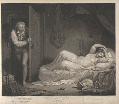 Fleiß und Ausschweifung: Die Liederliche in ihrem Schlafzimmer (Tafel 3) von Thomas Gaugain
