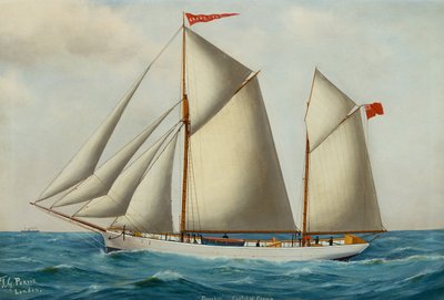 Die Vor- und Achterschoner Grovehill in voller Fahrt von Thomas George Purvis