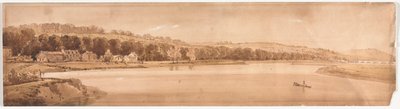 Zwanzig Ansichten von Paris und Umgebung: Blick auf St. Cloud und den Kalvarienberg..., 1802 von Thomas Girtin