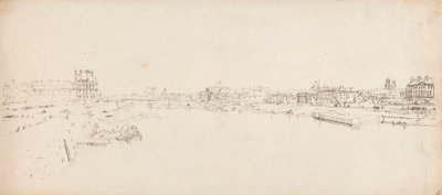 Ansicht der Tuilerien und Brücke vom Pont de la Concorde von Thomas Girtin