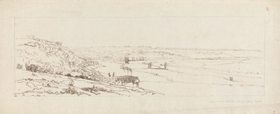 Ansicht der Wasserwerke in Marly und St. Germain-en-Laye in der Ferne von Thomas Girtin