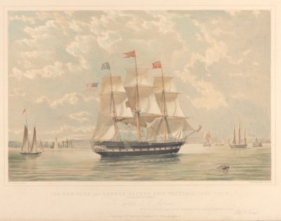 Das New Yorker und Londoner Paket-Schiff Victoria (Einlaufen in den New Yorker Hafen), ca. 1839-44 von Thomas Goldsworth Dutton