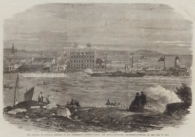 Die Ankunft von Seiner Exzellenz Francis Pigott, dem neu ernannten Vizegouverneur der Isle of Man, im Hafen von Douglas von Thomas Harrington Wilson