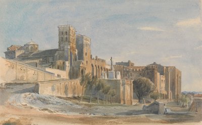 Die Kathedrale und der Palast der Päpste, Avignon von Thomas Hartley Cromek