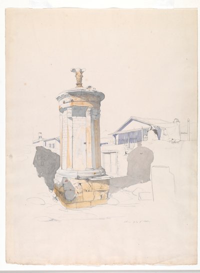 Das choregische Denkmal des Lysikrates, Athen von Thomas Hartley Cromek