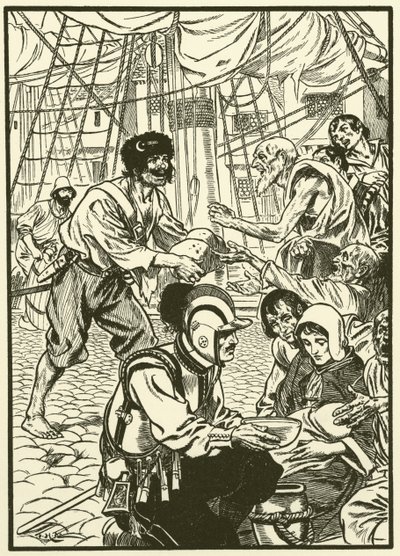 Die hungrigen Bürger füttern von Thomas Heath Robinson