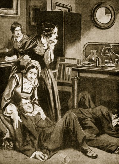 James Simpson und seine Assistenten entdecken Chloroform, November 1847 von Thomas Heath Robinson
