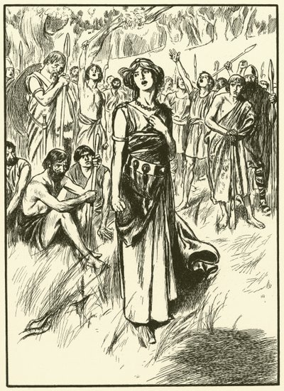 Königin Boadicea und ihre Soldaten (Gravur) von Thomas Heath Robinson