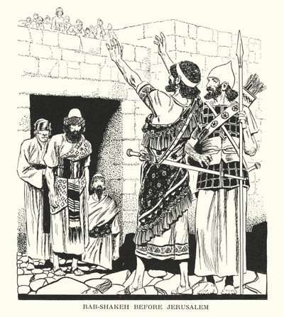 Rab-Schakeh vor Jerusalem von Thomas Heath Robinson