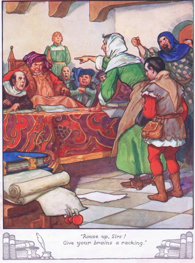 "Aufwachen, meine Herren! Lasst eure Gehirne arbeiten" von Thomas Heath Robinson