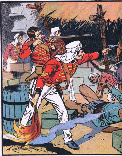 Die Zerstörung des Magazins in Delhi von Thomas Heath Robinson