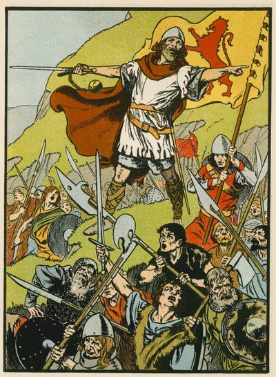 Wallace leitet seine Soldaten von Thomas Heath Robinson