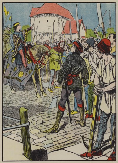 Junger König Richard beruhigt die Rebellion von Thomas Heath Robinson
