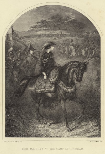 Ihre Majestät Königin Victoria im Lager in Chobham von Thomas Henry Nicholson