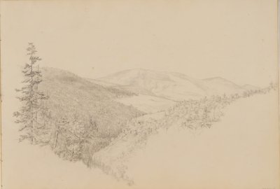 Kauterskill Clove aus dem Skizzenbuch für Landschafts- und Tiermotive, ca. 1860-64 von Thomas Hewes Hinckley