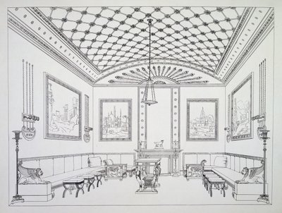 Salon, Illustration aus Household Furniture and Interior Decoration von Thomas Hope